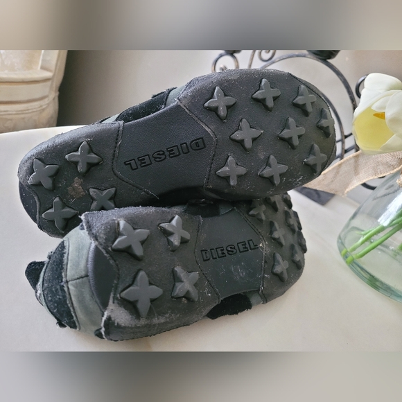 Diesel Almaty Genuine Leather Sneakers/Trainers Dark Green/Black Shoes M8/EU40.5 - Picture 10 of 16